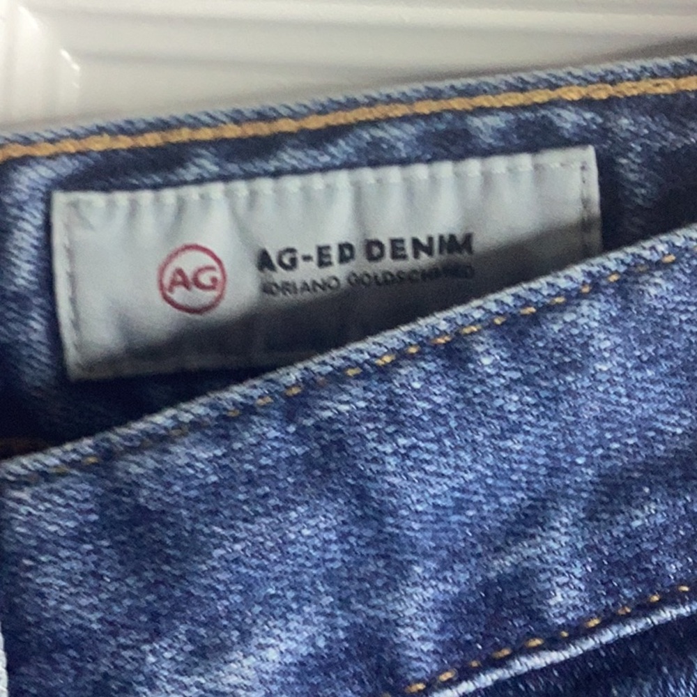 AG Adriano Goldschmied Dark Blue Ripped Jeans The Ex-Boyfriend Slim Slouchy 26R - Picture 2 of 7